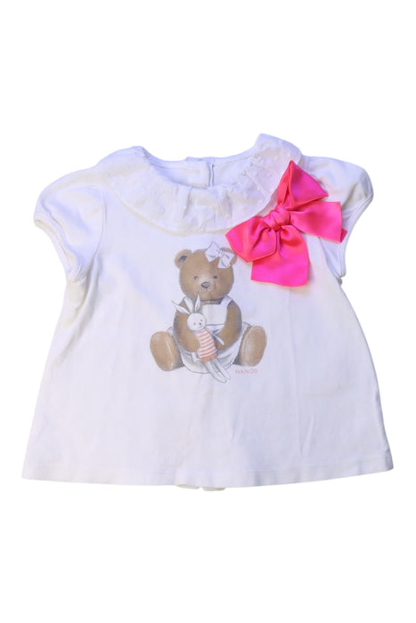 A White Short Sleeve Tops from Nanos in size 2T for girl. (Front View)