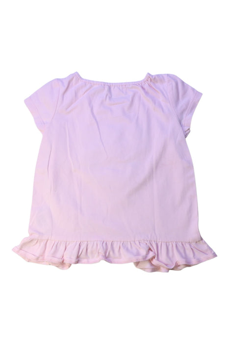 A Pink Short Sleeve Tops from Momonittu in size 4T for girl. (Back View)