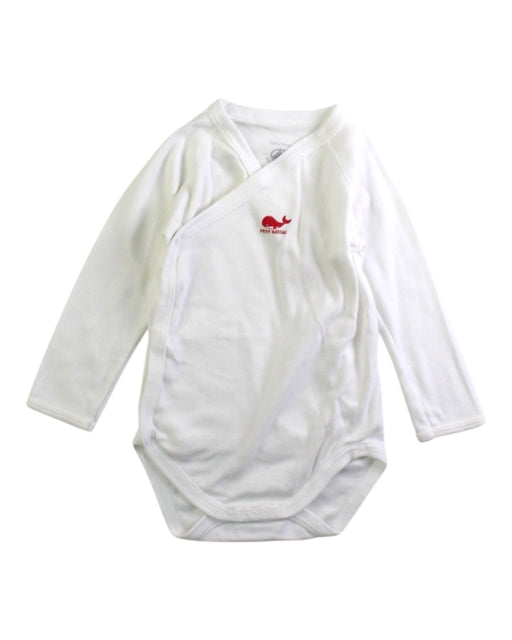 A White Long Sleeve Bodysuits from Petit Bateau in size 6-12M for neutral. (Front View)