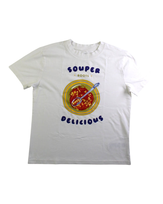 A White Short Sleeve T Shirts from Roots in size 7Y for neutral. (Front View)
