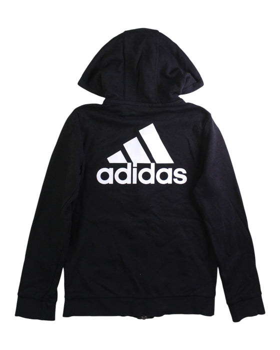 A Black Hooded Sweatshirts from Adidas in size 10Y for boy. (Back View)