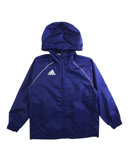 A Blue Rain Jackets from Adidas in size 5T for neutral. (Front View)
