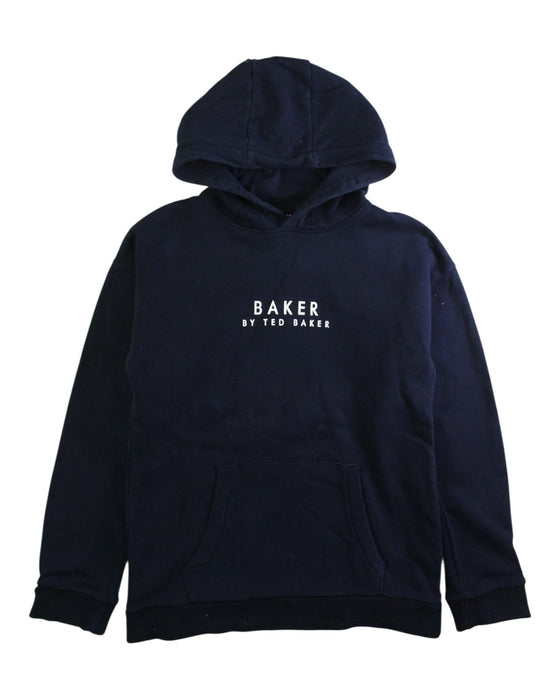 A Navy Hooded Sweatshirts from Baker by Ted Baker in size 11Y for boy. (Front View)