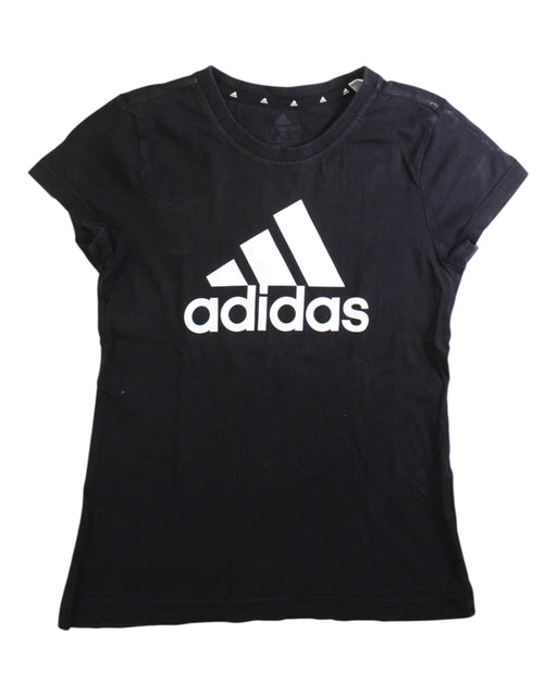 A Black Short Sleeve T Shirts from Adidas in size 11Y for neutral. (Front View)