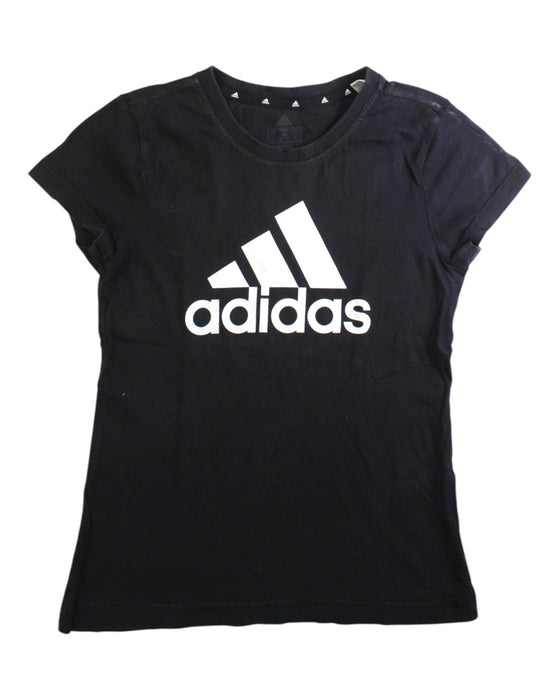 A Black Short Sleeve T Shirts from Adidas in size 11Y for neutral. (Front View)