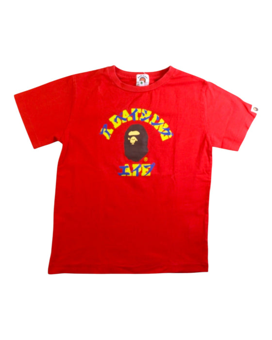 A Red Short Sleeve T Shirts from BAPE KIDS in size 7Y for neutral. (Front View)