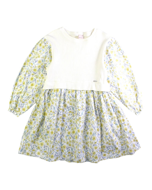 A White Long Sleeve Dresses from Petit Main in size 7Y for girl. (Front View)