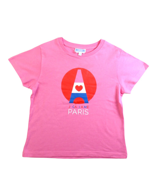 A Pink Short Sleeve T Shirts from Jacadi in size 6T for girl. (Front View)