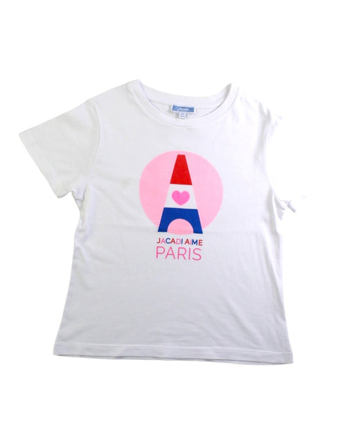 A White Short Sleeve T Shirts from Jacadi in size 6T for girl. (Front View)