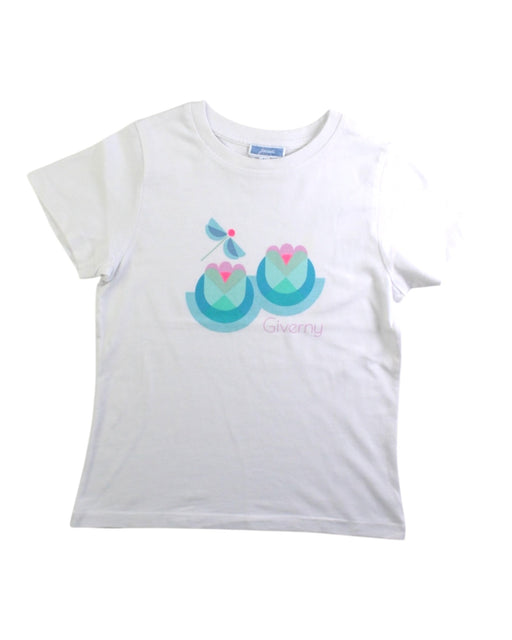A White Short Sleeve T Shirts from Jacadi in size 6T for girl. (Front View)