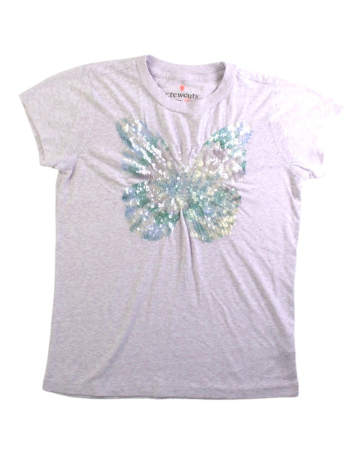 A Grey Short Sleeve T Shirts from Crewcuts in size 10Y for girl. (Front View)