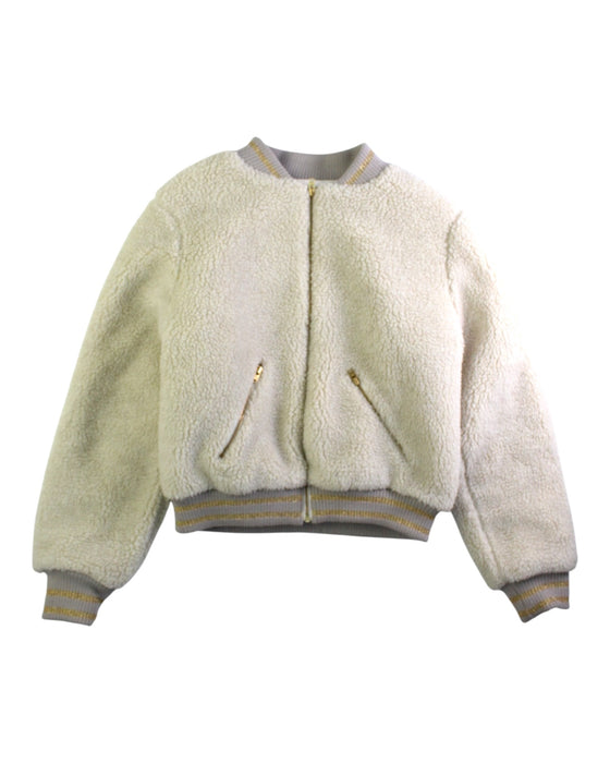 A Ivory Puffer/Quilted Jackets from Bonpoint in size 10Y for girl. (Front View)