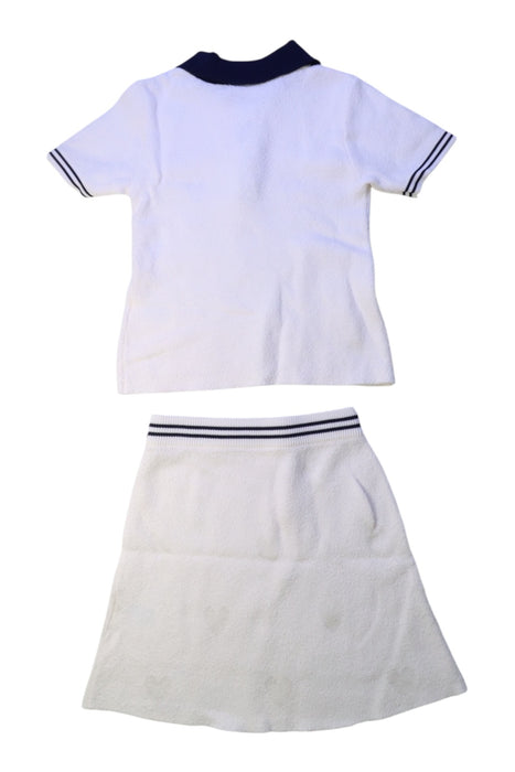 A White Skirt Sets from Seed in size 5T for girl. (Back View)