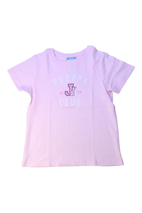 A Pink Short Sleeve T Shirts from Jacadi in size 6T for girl. (Front View)