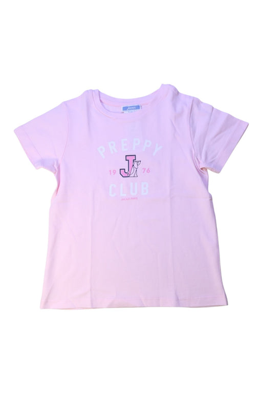 A Pink Short Sleeve T Shirts from Jacadi in size 6T for girl. (Front View)