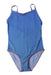 A Blue Swimsuits from Petit Bateau in size 6T for girl. (Front View)