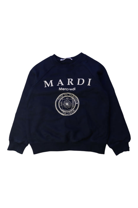A Navy Crewneck Sweatshirts from Mardi Mercredi in size 5T for girl. (Front View)