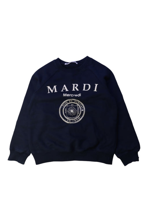 A Navy Crewneck Sweatshirts from Mardi Mercredi in size 5T for girl. (Front View)
