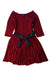 A Burgundy Long Sleeve Dresses from Polo Ralph Lauren in size 5T for girl. (Front View)