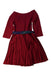 A Burgundy Long Sleeve Dresses from Polo Ralph Lauren in size 5T for girl. (Back View)