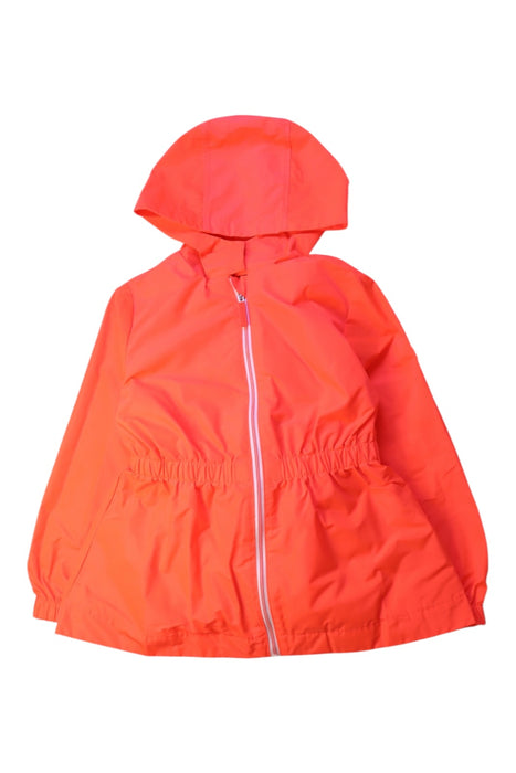 A Orange Rain Jackets from Jacadi in size 6T for girl. (Front View)