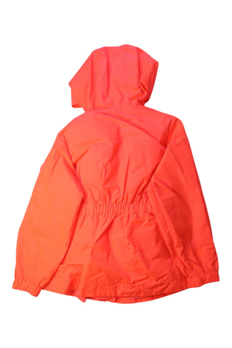 A Orange Rain Jackets from Jacadi in size 6T for girl. (Back View)