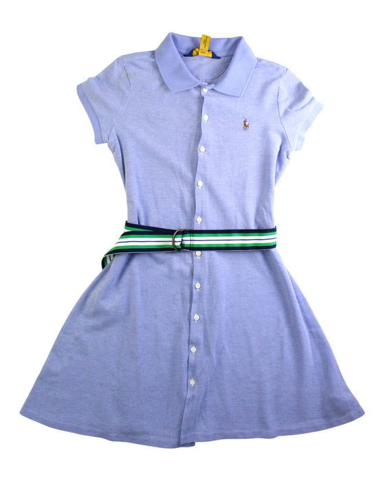 A Blue Short Sleeve Dresses from Polo Ralph Lauren in size 8Y for girl. (Front View)