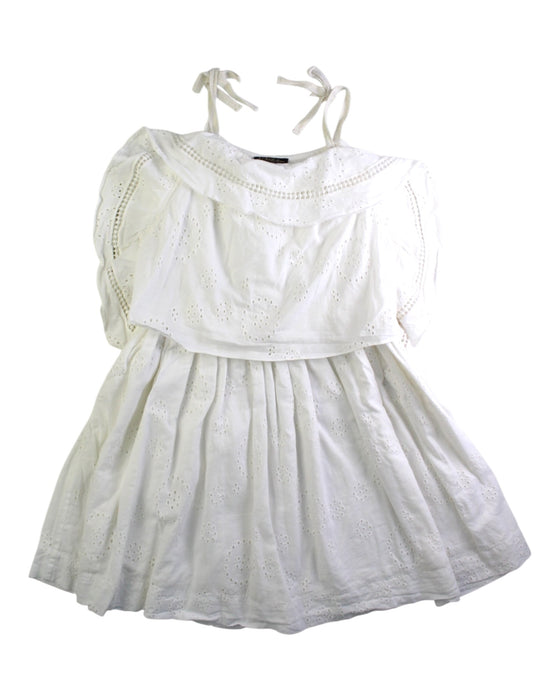 A White Sleeveless Dresses from Velveteen in size 8Y for girl. (Front View)