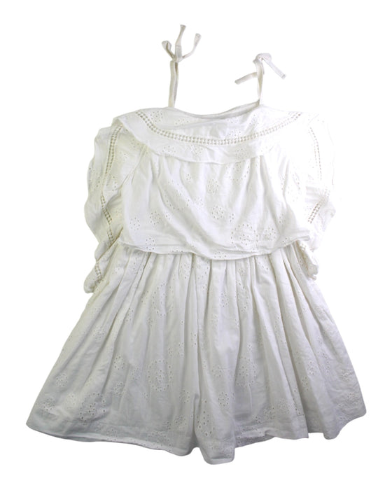 A White Sleeveless Dresses from Velveteen in size 8Y for girl. (Back View)