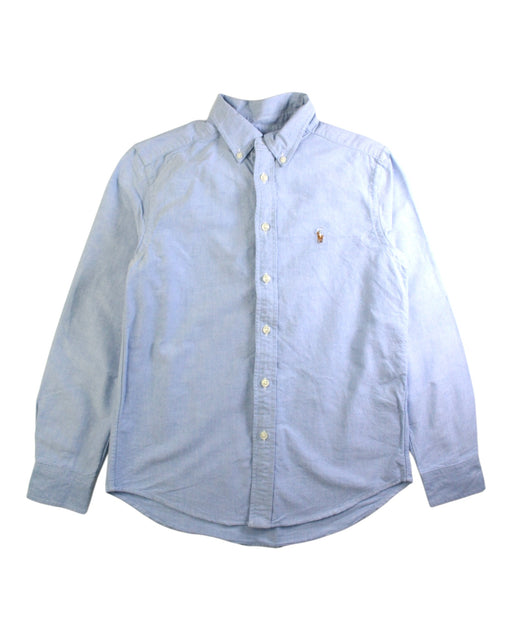 A Blue Long Sleeve Shirts from Polo Ralph Lauren in size 10Y for boy. (Front View)