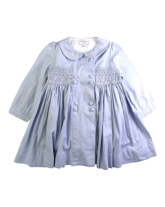 A Blue Long Sleeve Dresses from Kidiwi in size 12-18M for girl. (Front View)