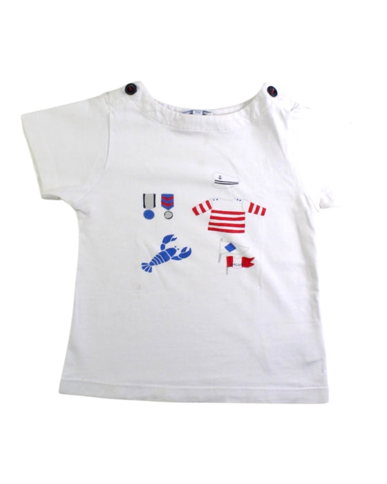 A White Short Sleeve T Shirts from Jacadi in size 3T for boy. (Front View)