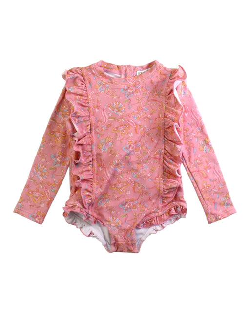 A Pink Swimsuits from Louise Misha in size 12-18M for girl. (Front View)