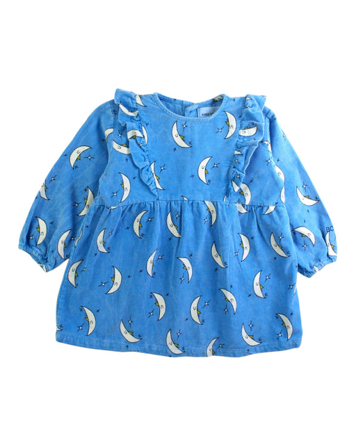 A Blue Long Sleeve Dresses from Bobo Choses in size 12-18M for girl. (Front View)