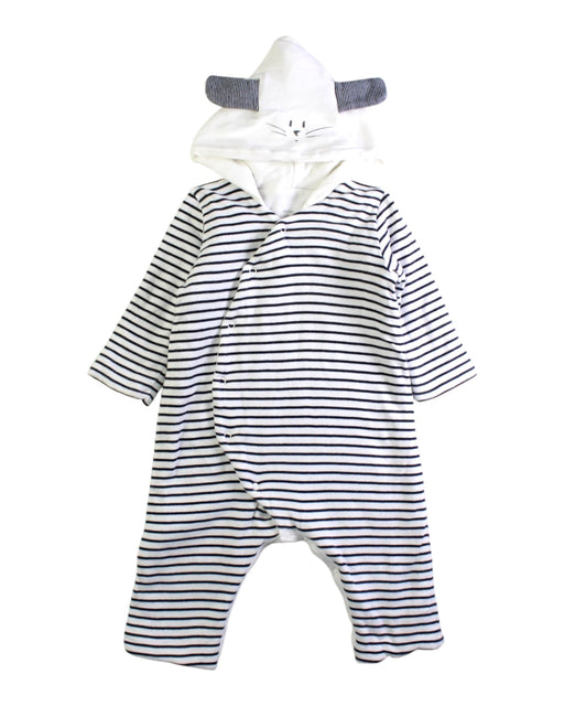 A White Long Sleeve Rompers from Petit Bateau in size 3-6M for boy. (Front View)