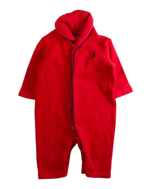 A Red Long Sleeve Rompers from Ralph Lauren in size 0-3M for boy. (Front View)