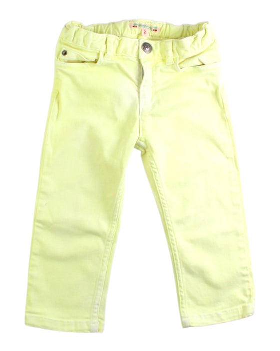 A Yellow Casual Pants from Bonpoint in size 2T for girl. (Front View)