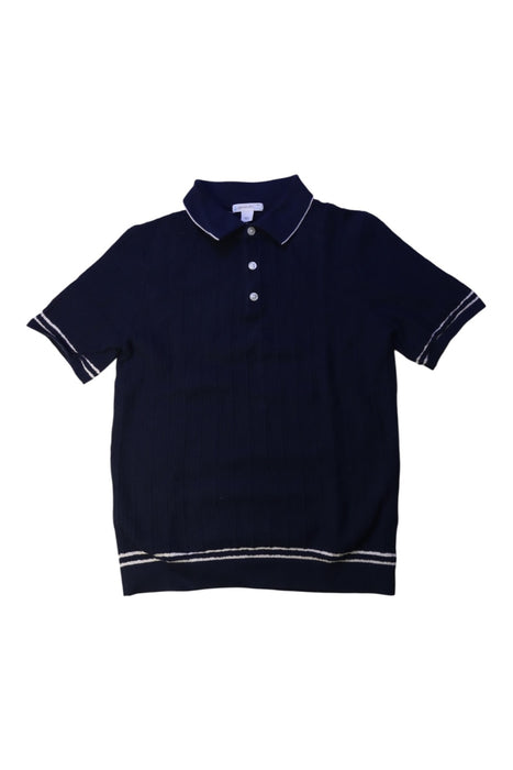 A Navy Short Sleeve Polos from Crewcuts in size 10Y for boy. (Front View)