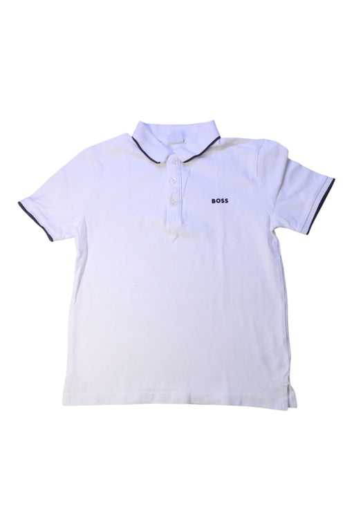 A White Short Sleeve Polos from Boss in size 10Y for boy. (Front View)