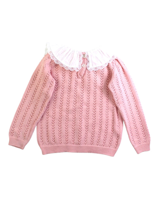 A Pink Knit Sweaters from La Coqueta in size 4T for girl. (Back View)