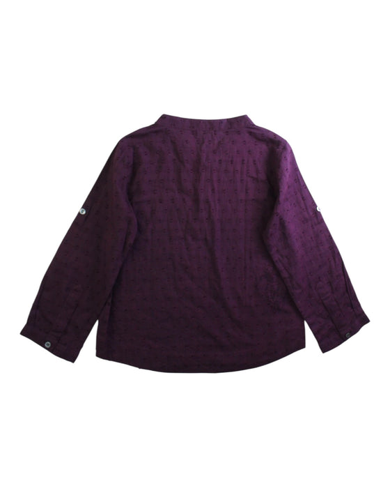 A Purple Long Sleeve Shirts from Velveteen in size 4T for girl. (Back View)