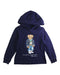 A Blue Hooded Sweatshirts from Polo Ralph Lauren in size 5T for boy. (Front View)