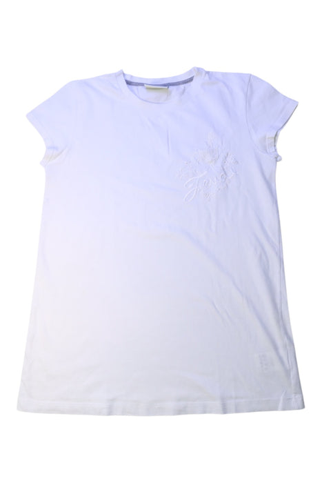 A White Short Sleeve Dresses from Fendi in size 12Y for girl. (Front View)
