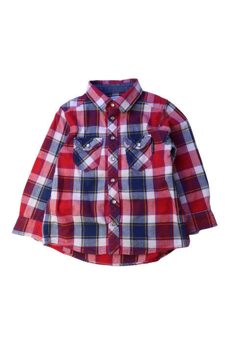 A Red Long Sleeve Shirts from Polarn O. Pyret in size 2T for boy. (Front View)