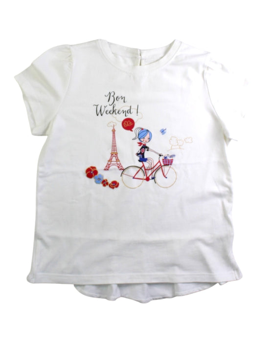 A White Short Sleeve Tops from ELLE in size 7Y for girl. (Front View)