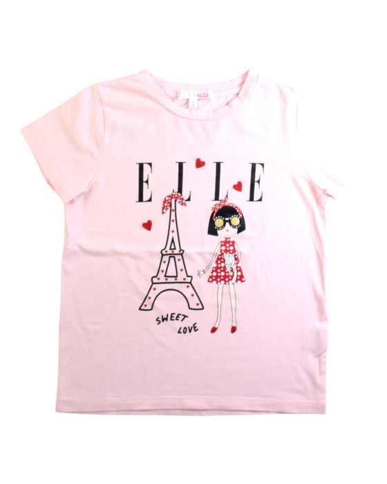 A Pink Short Sleeve T Shirts from ELLE in size 7Y for girl. (Front View)