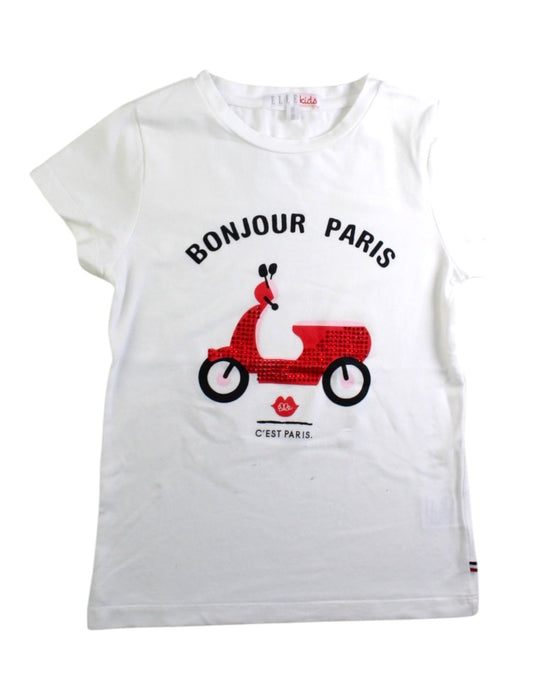 A White Short Sleeve T Shirts from ELLE in size 7Y for girl. (Front View)