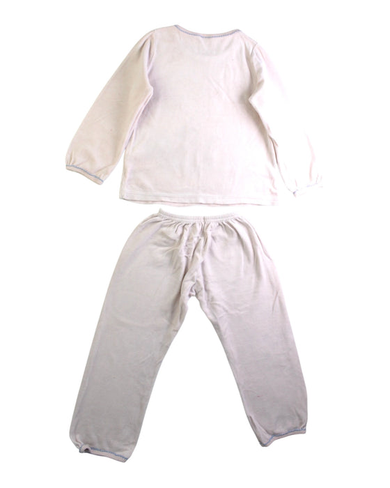 A Ivory Pyjama Sets from Petit Bateau in size 3T for girl. (Back View)