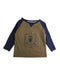 A Brown Long Sleeve T Shirts from Petit Bateau in size 3T for boy. (Front View)