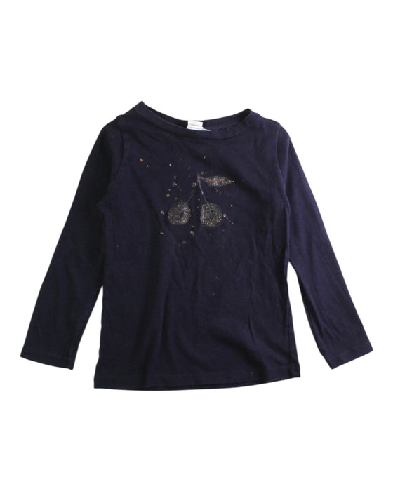 A Navy Long Sleeve Tops from Bonpoint in size 4T for girl. (Front View)